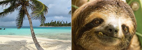 Panama and a sloth in Costa Rica