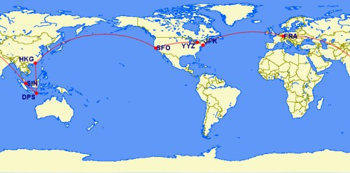 Singapore Airlines around the world trip